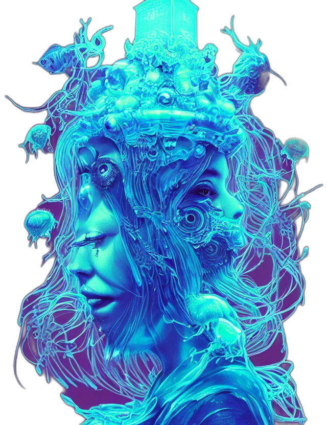crown, creature, hair, mask transparent PNG cut-out