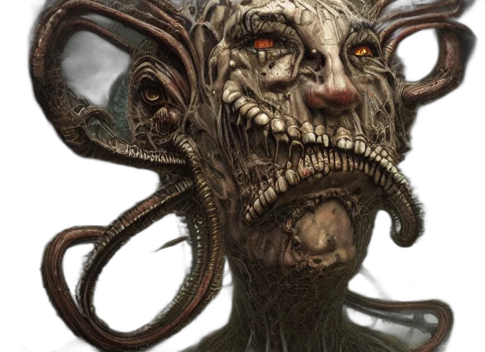 creature, face, mask, hair transparent PNG cut-out