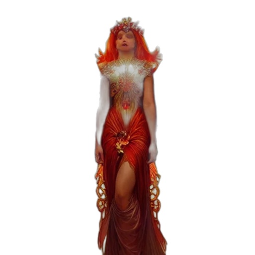 dress, crown, staff, jewelry transparent PNG cut-out