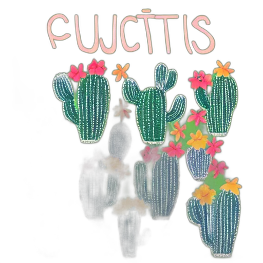watercolor, pastel, colorful, cactus transparent PNG cut-out