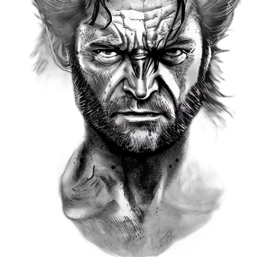 face, creature, pencil sketch, comic book art transparent PNG cut-out