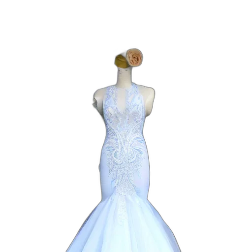 dress, crown, jewelry, 3d render transparent PNG cut-out
