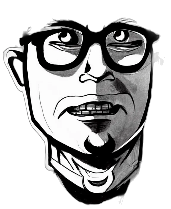 face, staff, cartoon, comic book art transparent PNG cut-out