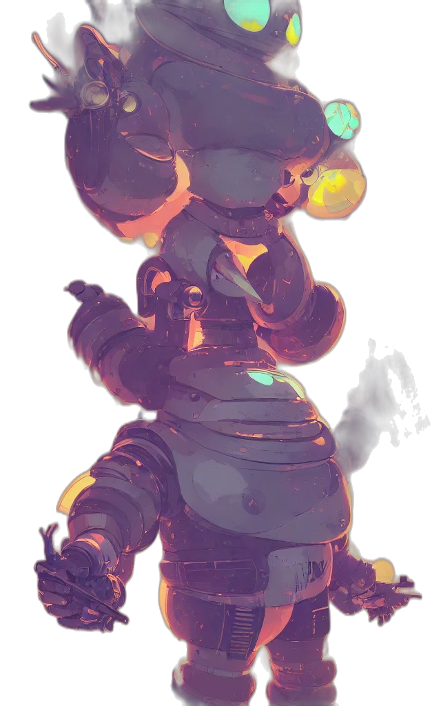 robot, mask, staff, weapon transparent PNG cut-out