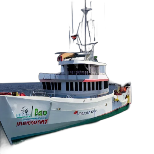 3d render, barco, mar transparent PNG cut-out