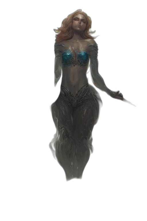 creature, dress, mask, staff transparent PNG cut-out