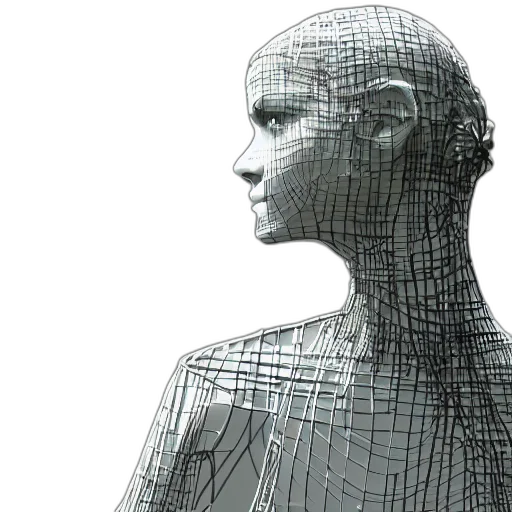 robot, face, mask, 3d render transparent PNG cut-out
