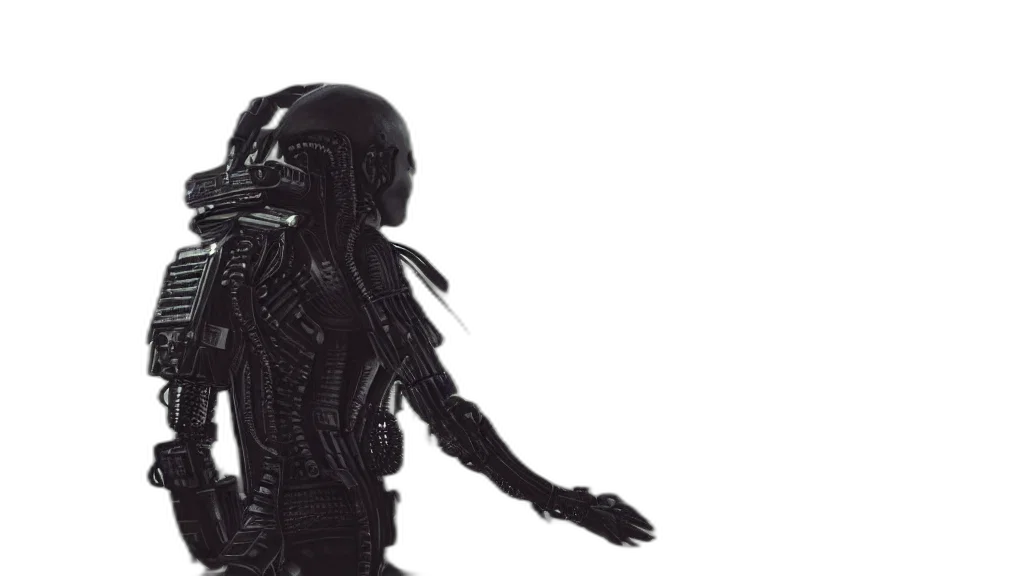 robot, creature, 3d render, concept art transparent PNG cut-out