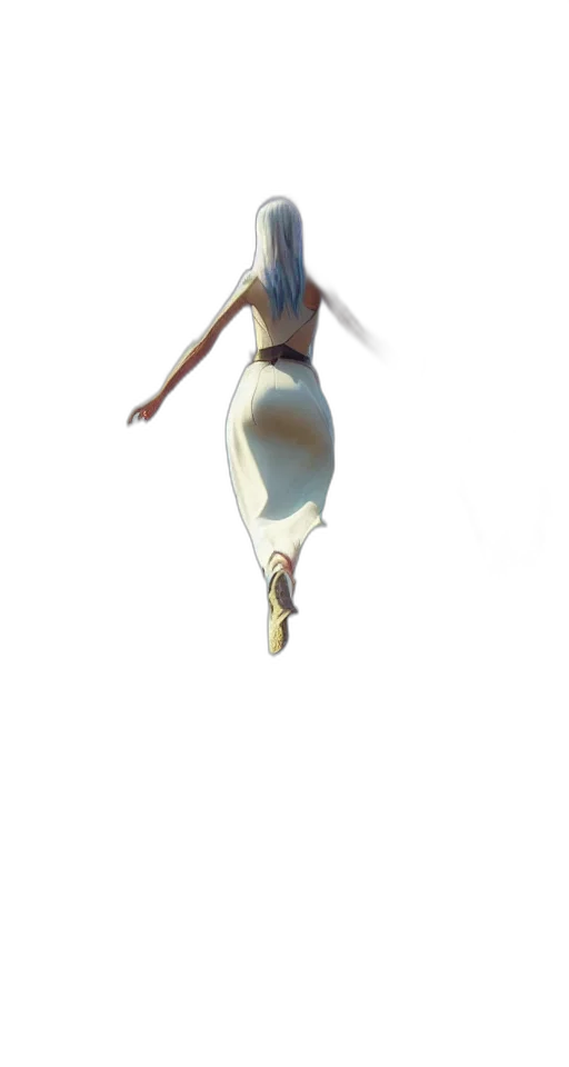 dress, staff, creature, hair transparent PNG cut-out