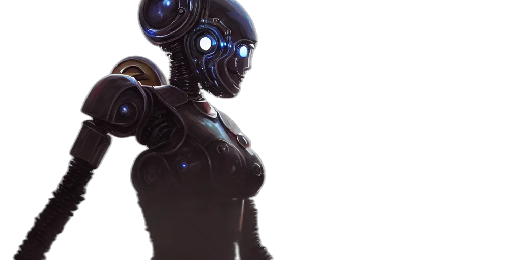 robot, cyberpunk, concept art, 3d render transparent PNG cut-out