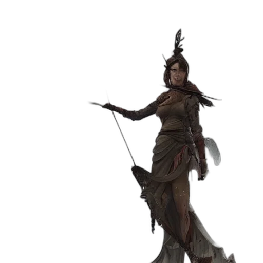 staff, dragon, creature, dress transparent PNG cut-out