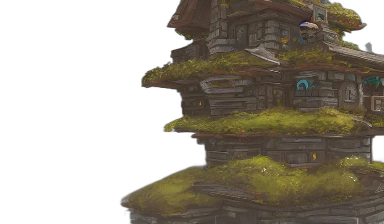 building, face, concept art, fantasy art transparent PNG cut-out