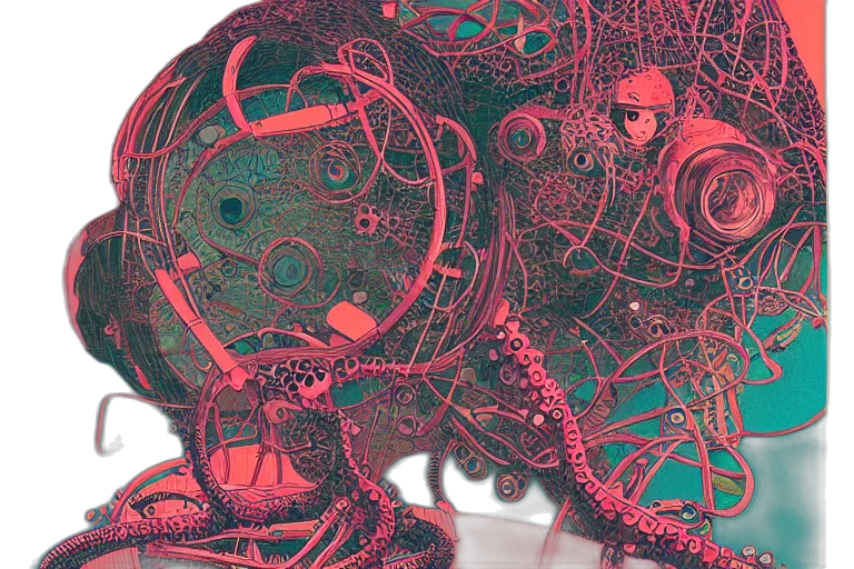 robot, mask, creature, 3d render transparent PNG cut-out