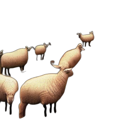 animal, 3d render, concept art, pixel art transparent PNG cut-out