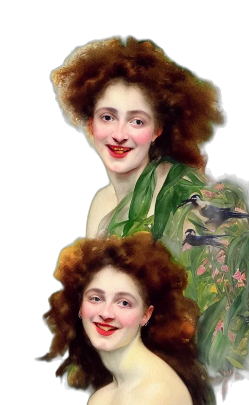 face, hair, mask, dress transparent PNG cut-out