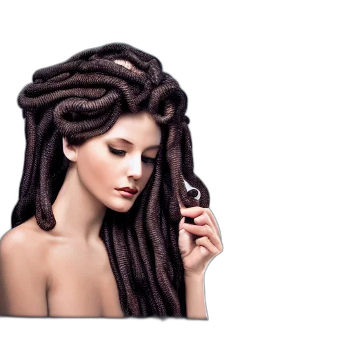 hair, photorealistic, 3d render, cyberpunk transparent PNG cut-out