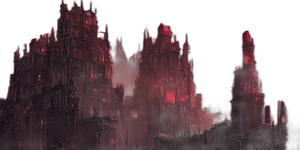 building, concept art, fantasy art, cyberpunk transparent PNG cut-out