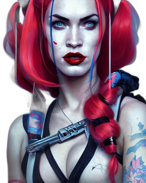 weapon, face, cyberpunk, comic book art transparent PNG cut-out