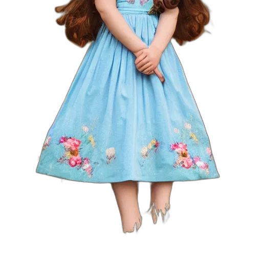dress, hair, 3d render, photorealistic transparent PNG cut-out