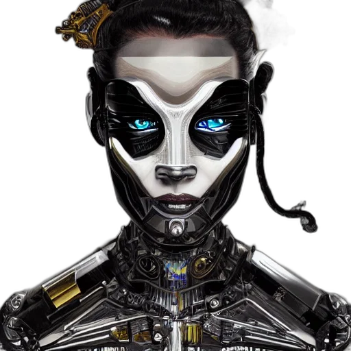 robot, face, mask, cyberpunk transparent PNG cut-out
