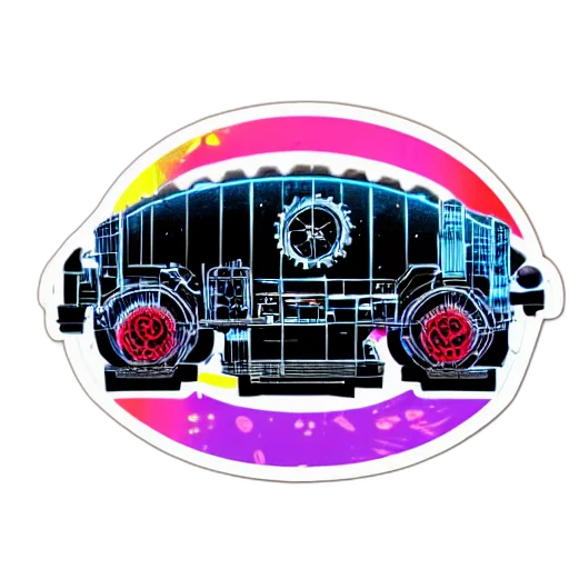 car, vaporwave, concept art, pixel art transparent PNG cut-out