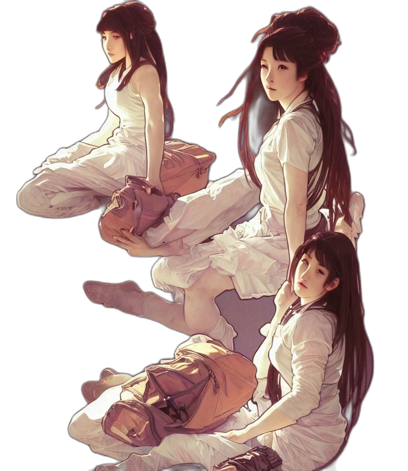 dress, staff, concept art, anime transparent PNG cut-out