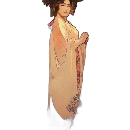 dress, staff, crown, hair transparent PNG cut-out