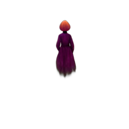 dress, hair, creature, robot transparent PNG cut-out