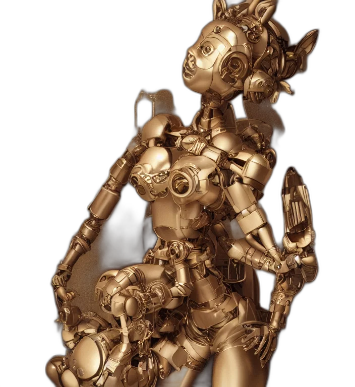robot, jewelry, crown, staff transparent PNG cut-out
