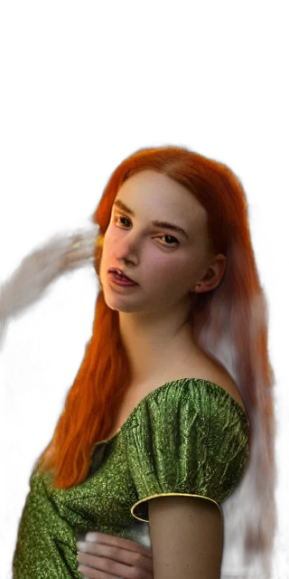 face, hair, jewelry, dress transparent PNG cut-out