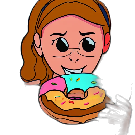 food, face, cartoon, pixel art transparent PNG cut-out