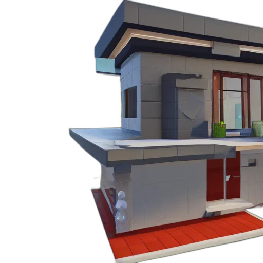 building, 3d render, concept art, photorealistic transparent PNG cut-out