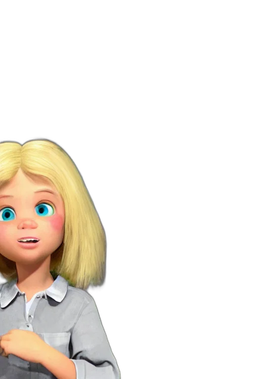 face, hair, 3d render, cartoon transparent PNG cut-out