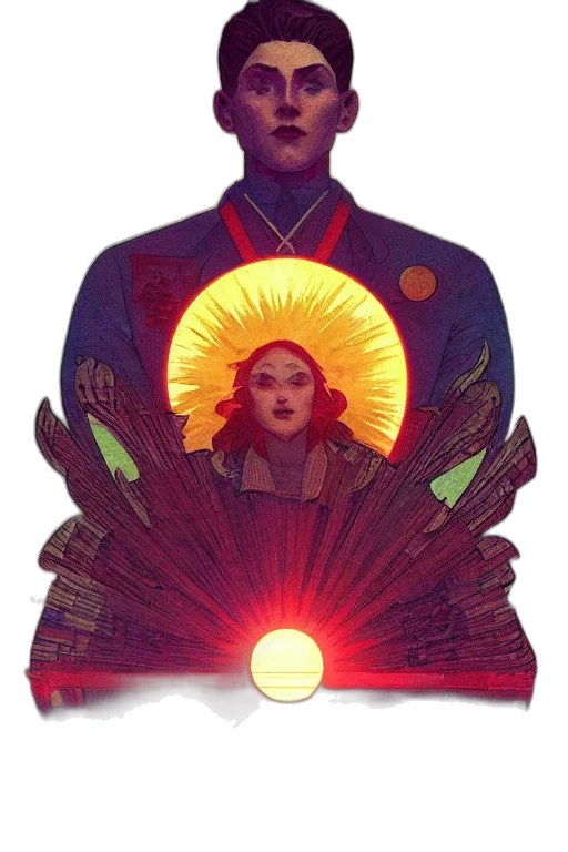 jacket, crown, staff, mask transparent PNG cut-out