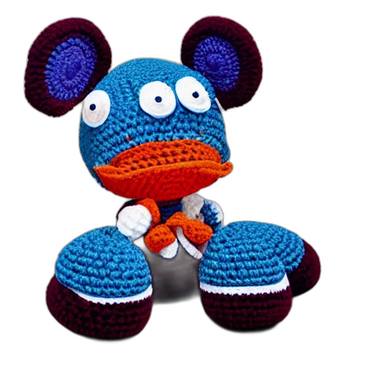 3d render, crocheted, plush, toy transparent PNG cut-out