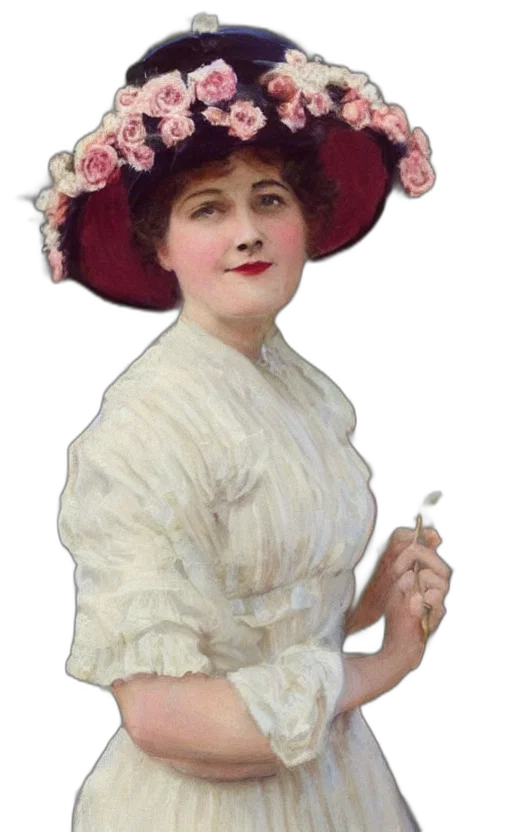 hat, staff, face, dress transparent PNG cut-out