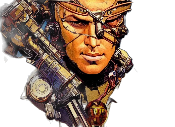 face, robot, mask, weapon transparent PNG cut-out