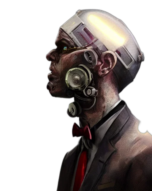 robot, face, mask, cyberpunk transparent PNG cut-out