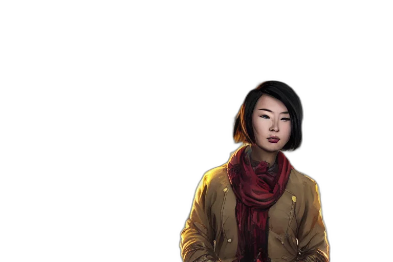 jacket, face, staff, photorealistic transparent PNG cut-out