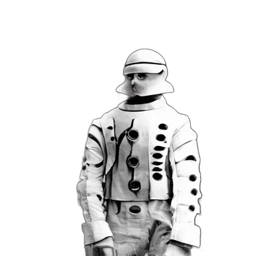 robot, jacket, staff, mask transparent PNG cut-out