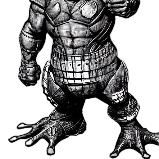 creature, robot, animal, comic book art transparent PNG cut-out