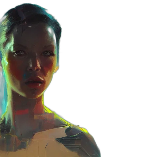 cyberpunk, concept art, comic book art, neon lights transparent PNG cut-out