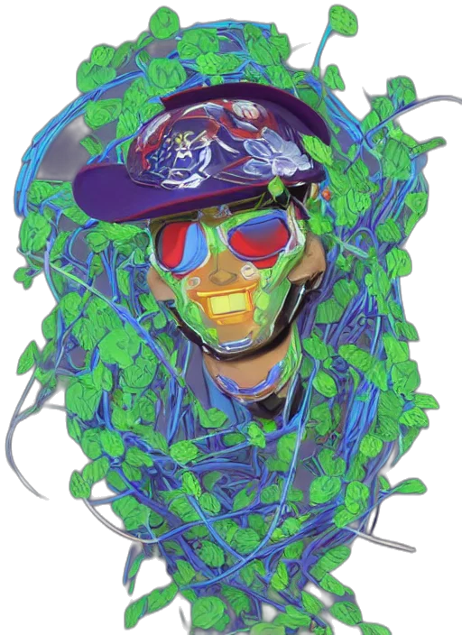 mask, face, vaporwave, cyberpunk transparent PNG cut-out