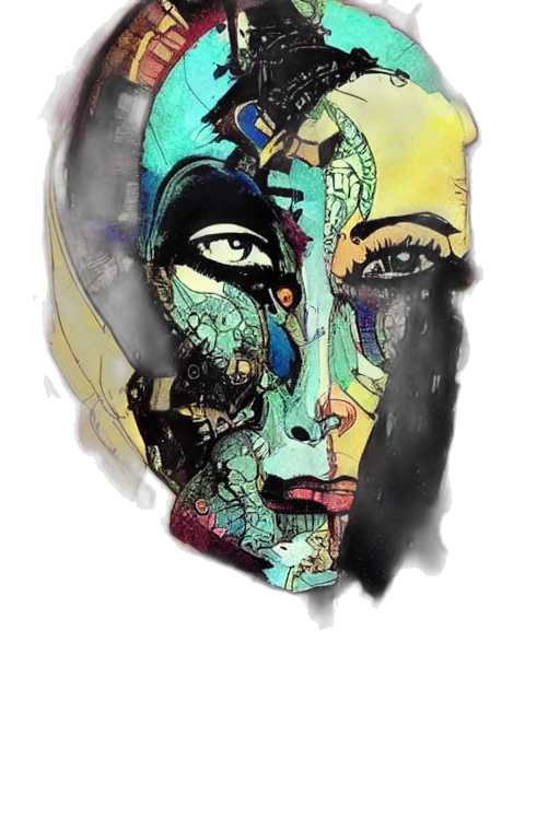 mask, face, crown, watercolor transparent PNG cut-out