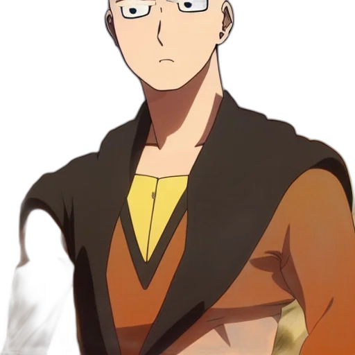 jacket, staff, face, creature transparent PNG cut-out