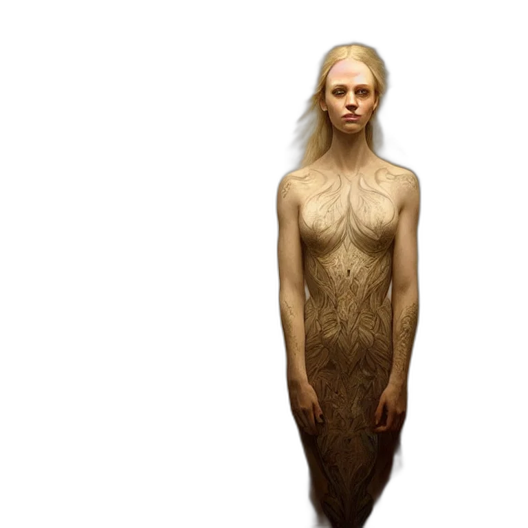 dress, hair, creature, face transparent PNG cut-out