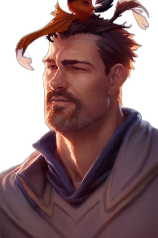 face, staff, dragon, fantasy art transparent PNG cut-out