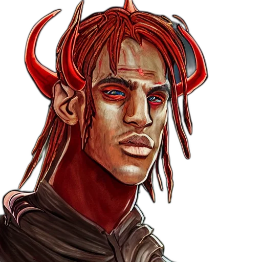 face, staff, dragon, fantasy art transparent PNG cut-out