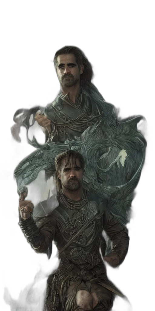 dragon, creature, sword, staff transparent PNG cut-out