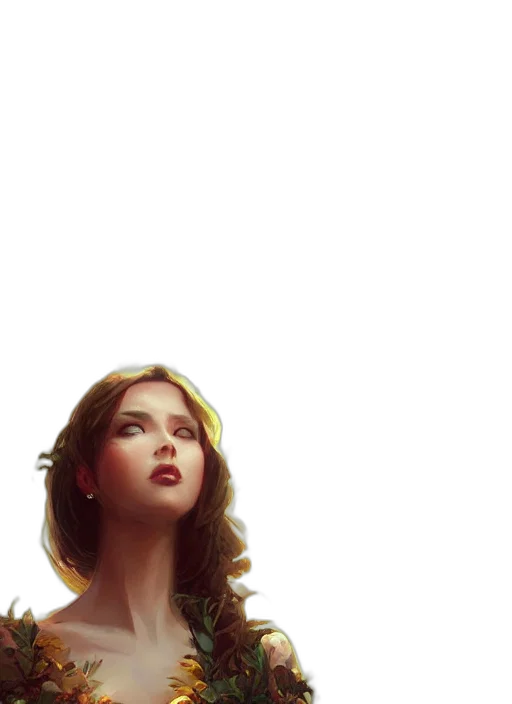 dress, face, photorealistic, comic book art transparent PNG cut-out